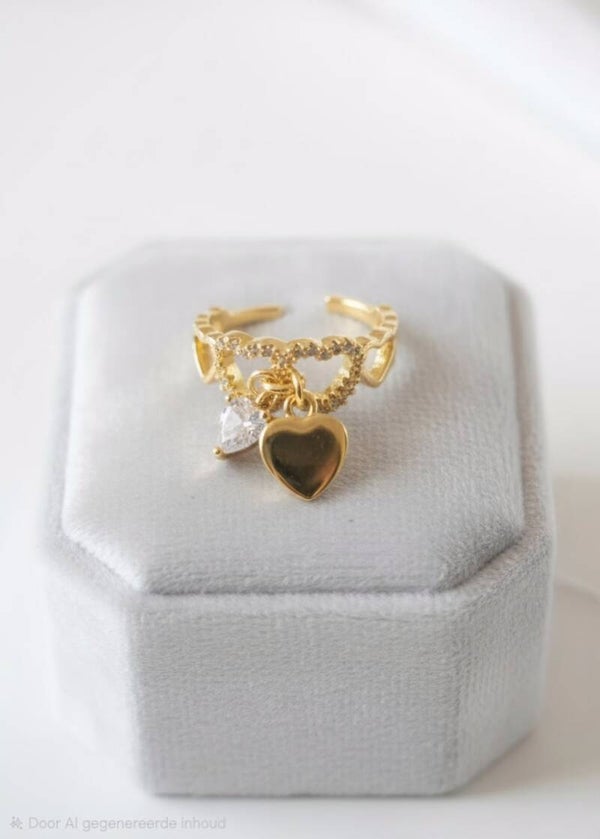 Valentino heart charm ring