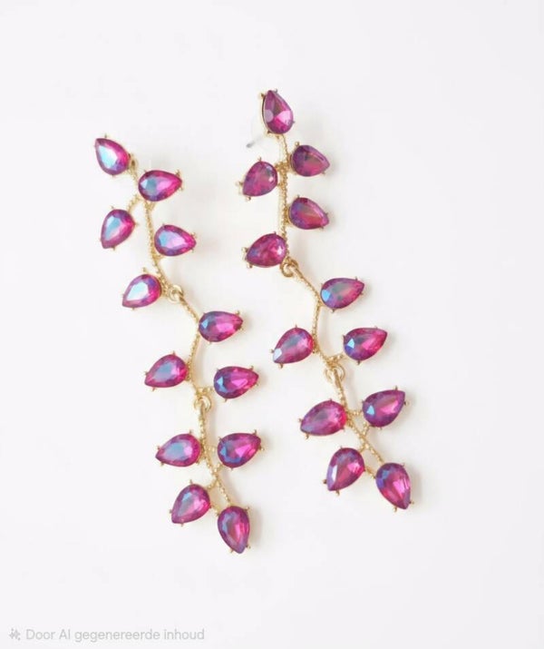 Iris leaf oorbellen