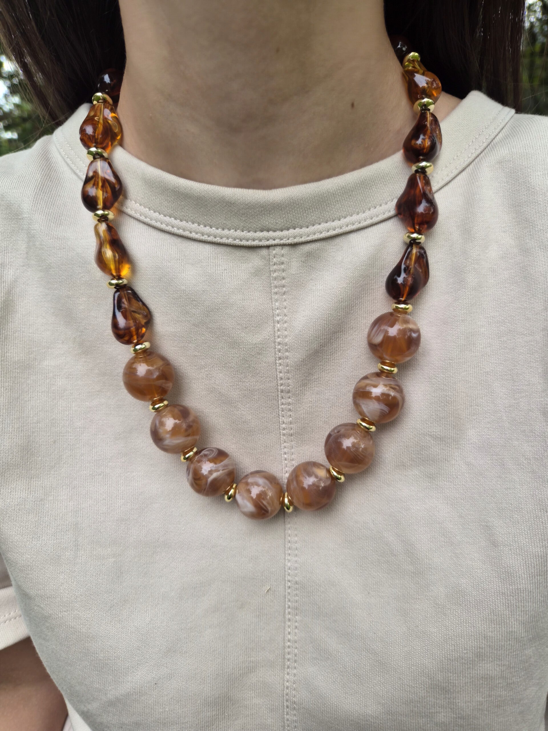 Marble chunky necklace