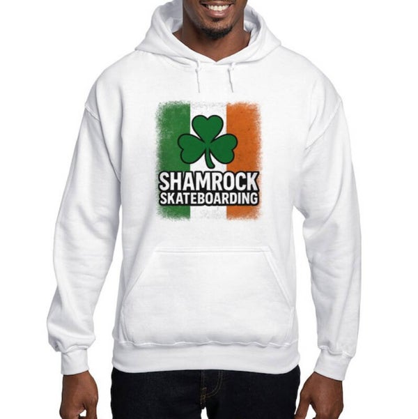 Shamrock  Skateboarding Tricolor Men's Hooded Sweatshirt