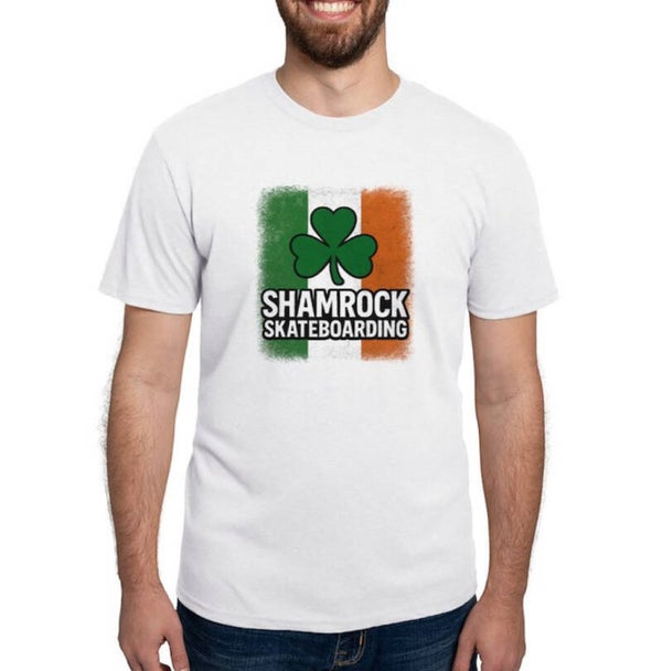 Shamrock  Skateboarding Tricolor Men's Deluxe T-Shirt