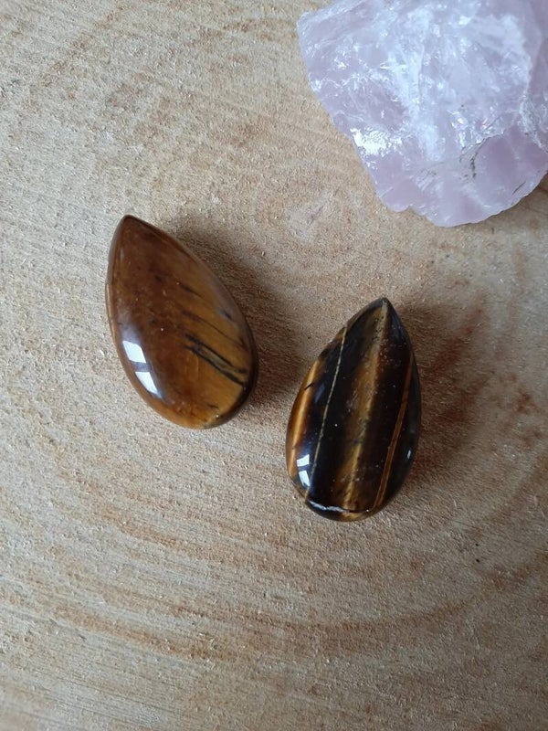 Tijgeroog Druppel Hanger Doorboord