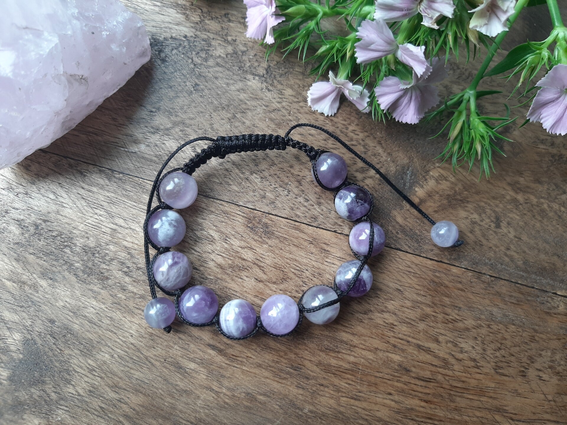 Amethist Shamballa Armband 10 mm