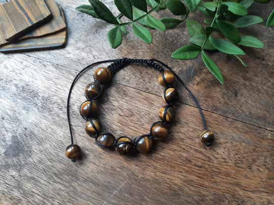 Tijgeroog Shamballa armband 10 mm