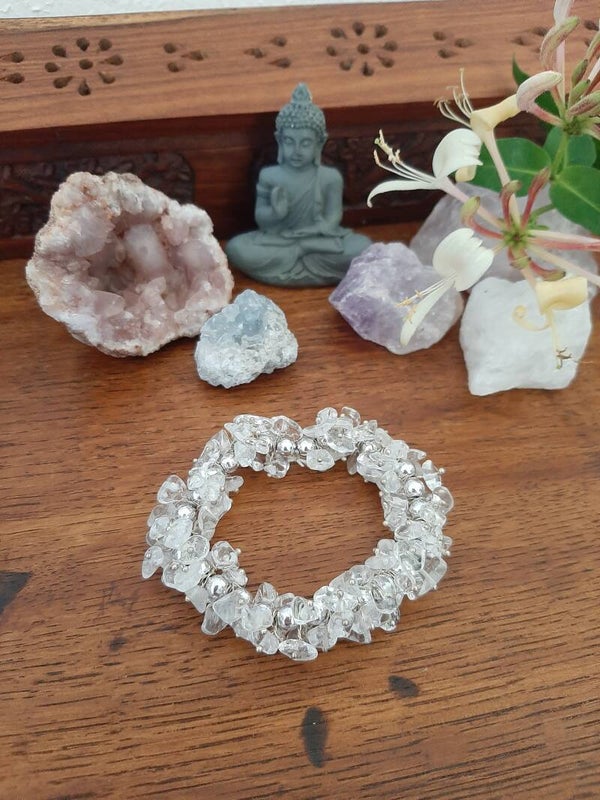 Bergkristal Splitarmband Cluster