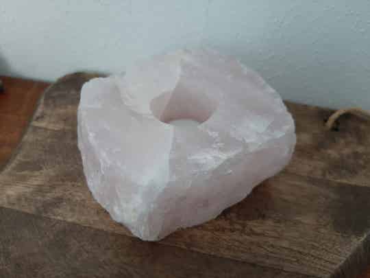 Roze Kwarts Theelichthouder