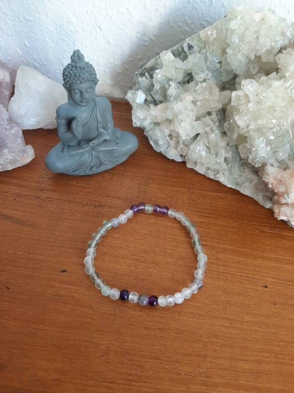 Kinder armbandje kralen Fluoriet