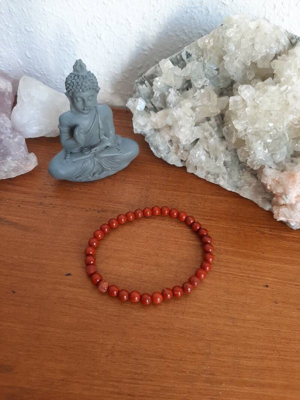 Kinder armbandje kralen Jaspis Rood