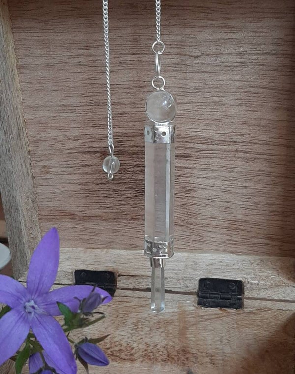 Bergkristal Luxe Verzilverde Pendel