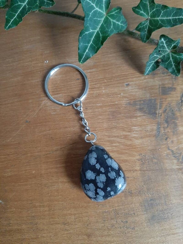 Obsidiaan Sneeuwvlok Sleutelhanger