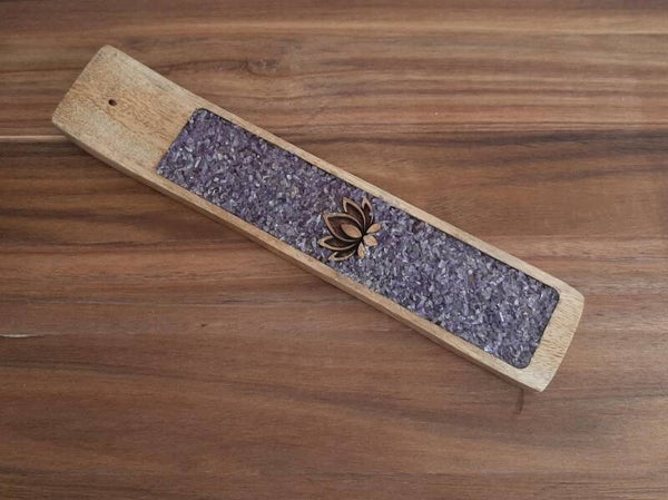 Wierookhouder Mangohout Amethist Lotus
