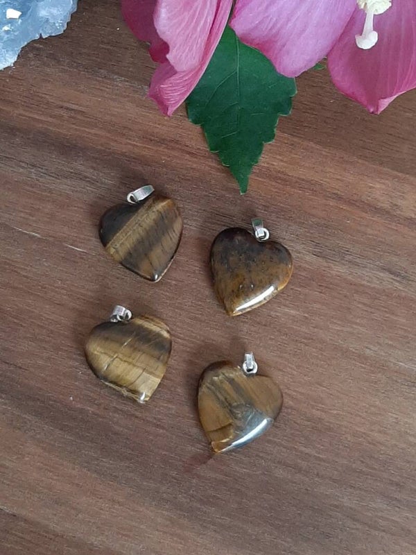 Tijgeroog Hart Hanger 20 mm