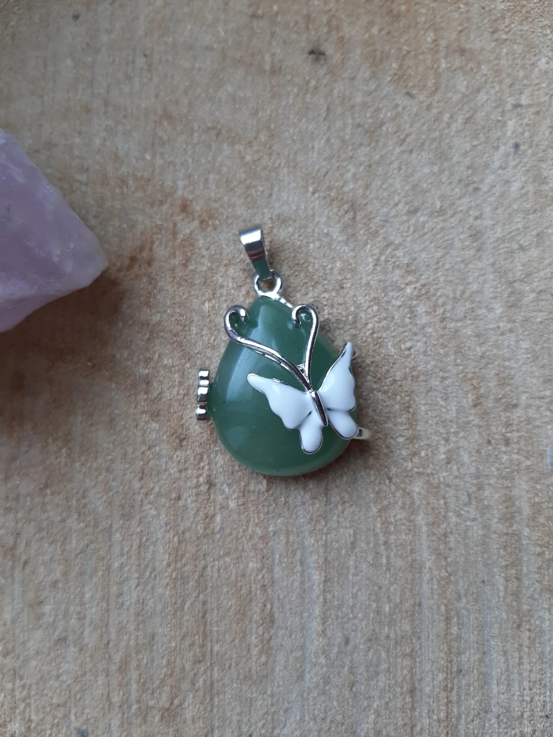 Aventurijn Groen Vlinder Druppel Hanger