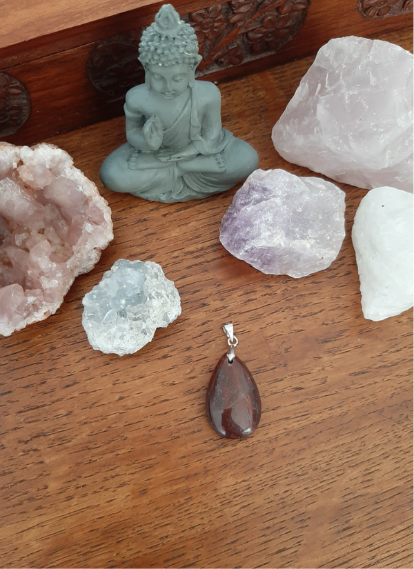 Jaspis Breccie Druppel Hanger