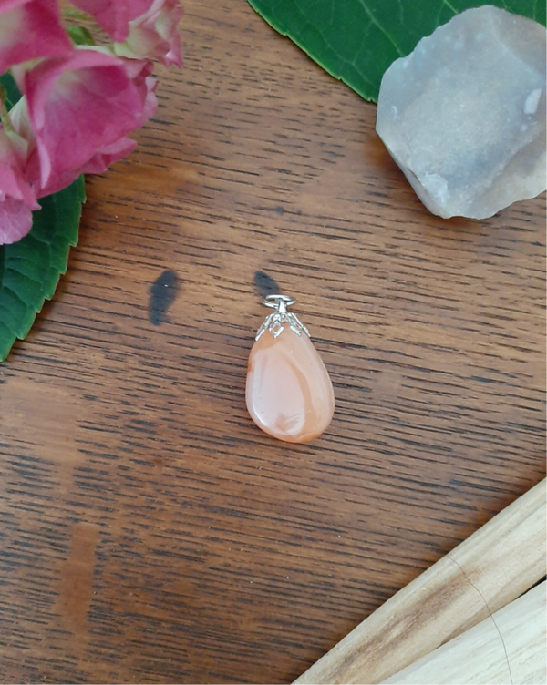 Agaat Oranje (gekleurd) Hanger Uniek