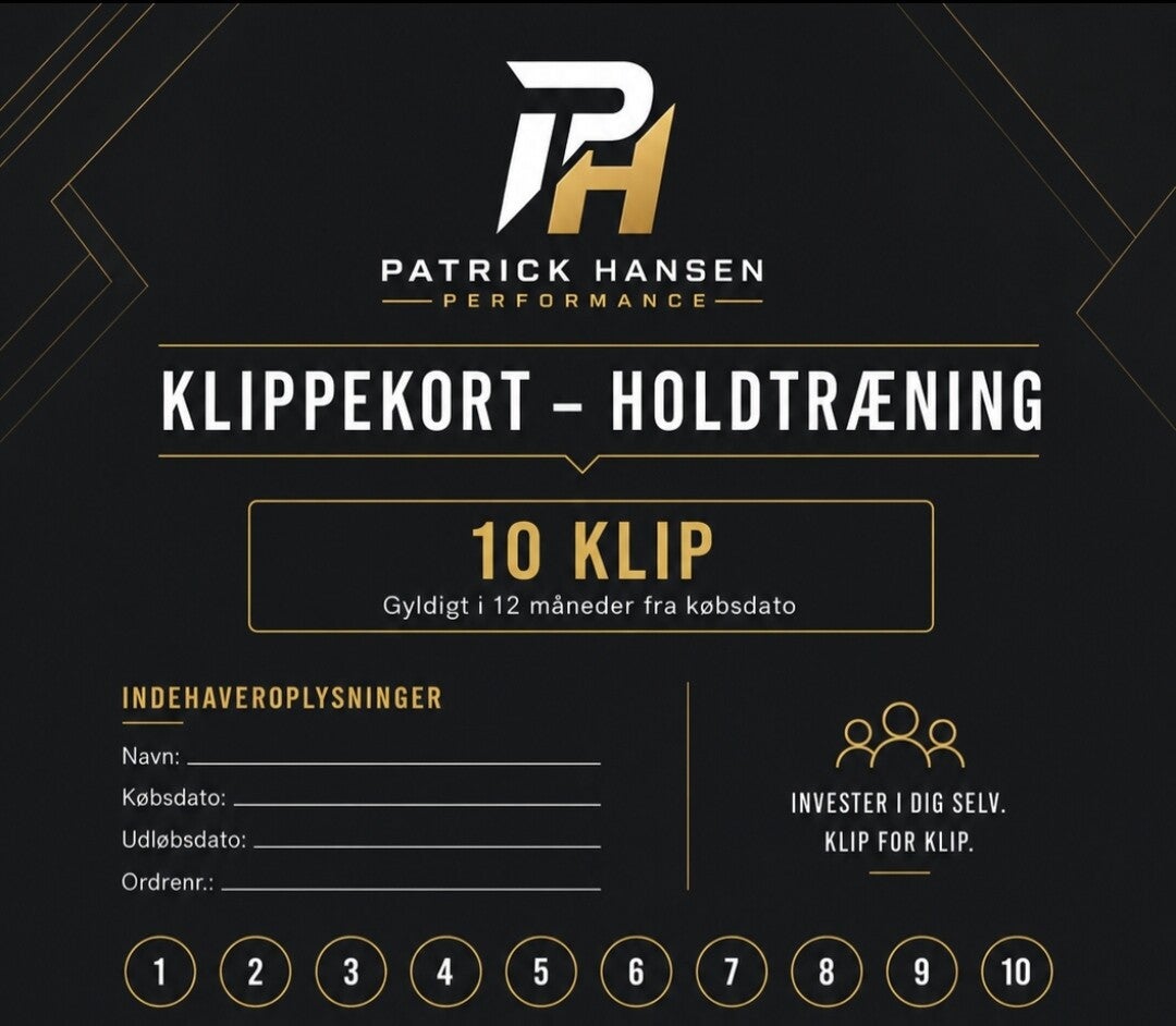 10-klipskort til holdtræning