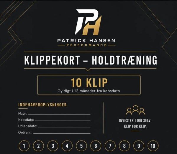 10-klipskort til holdtræning