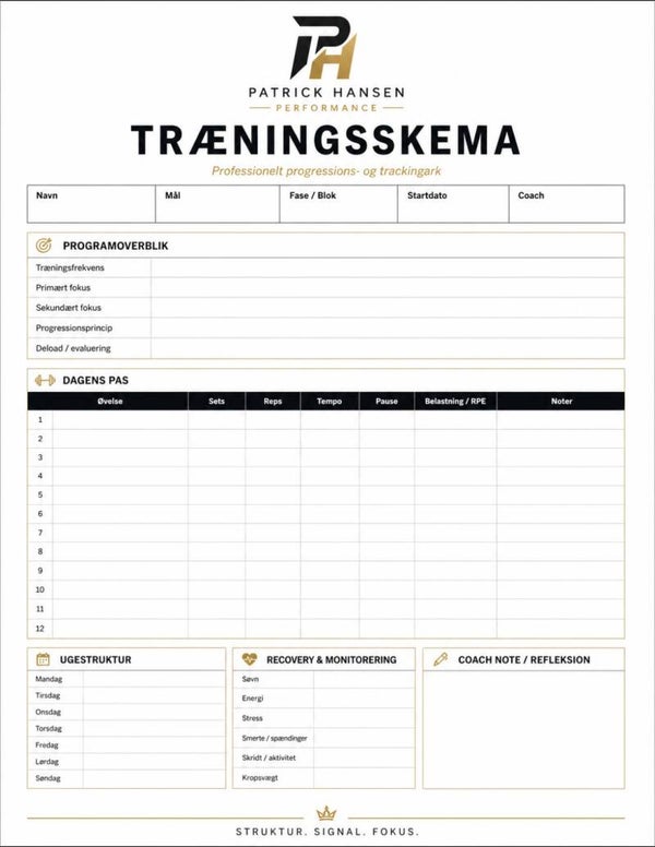 Gratis træningsskema