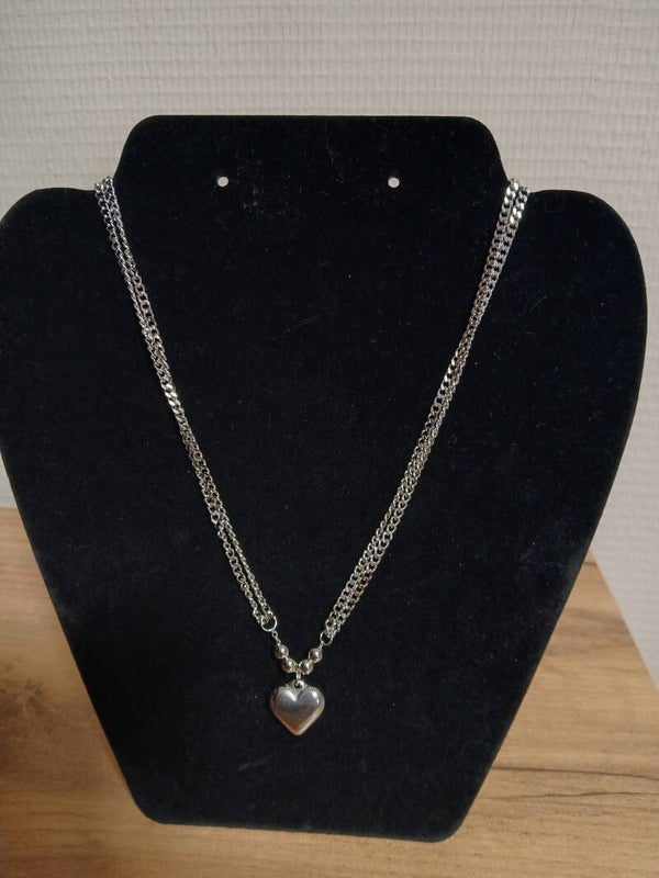 Dubbele ketting met hartje