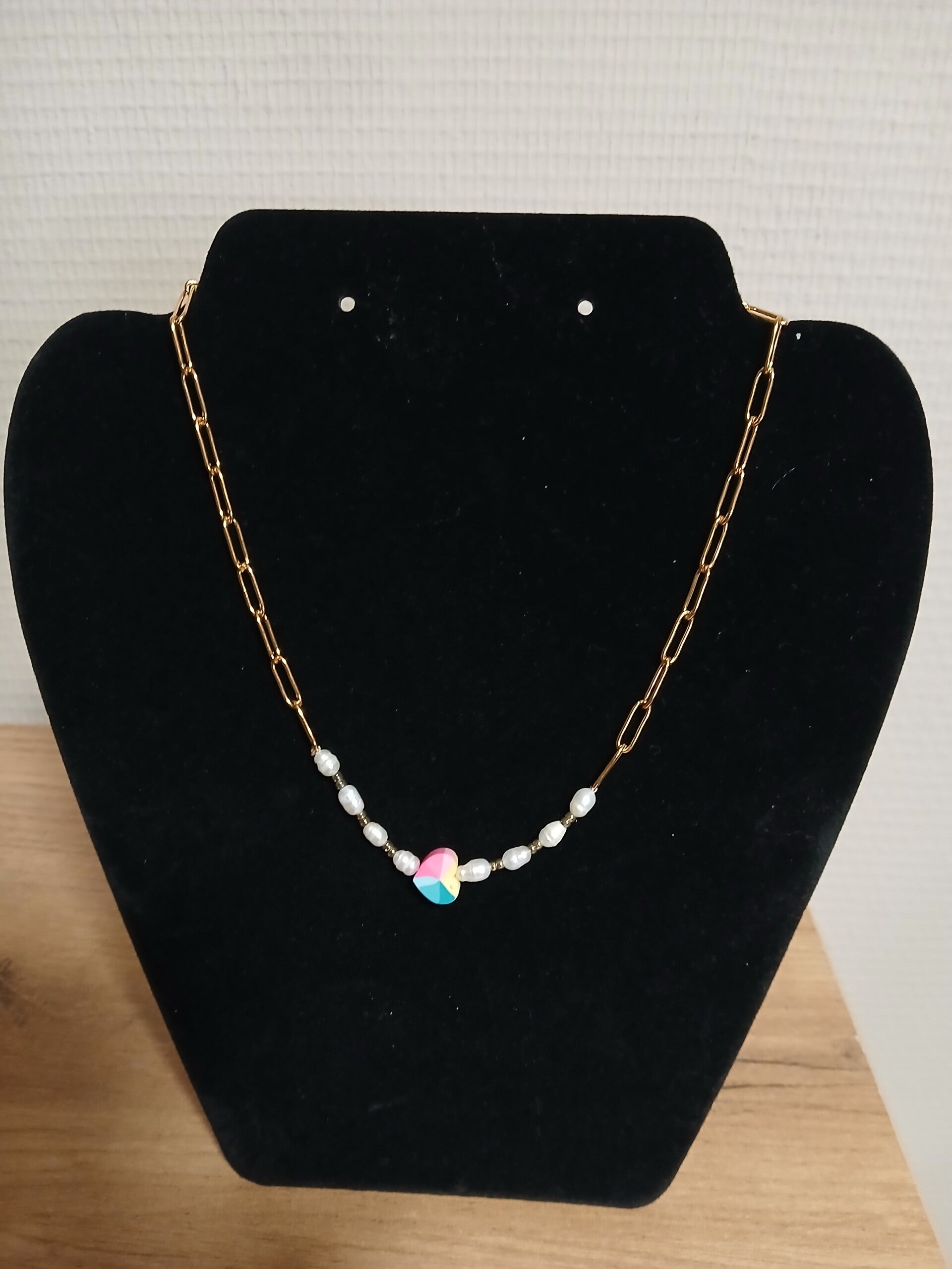 Ketting met regenboog hartje