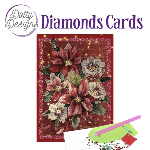 Dotty Designs Diamond Cards - Poinsetta Rectangle DDDC1070