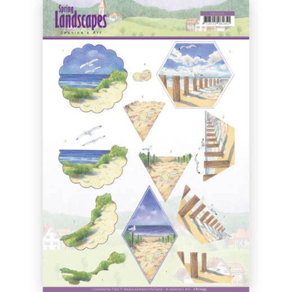 3D knipvel - Jeanine's Art - Spring Landscapes - Beach 