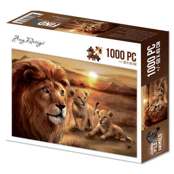Puzzel 1000 pc - Amy Design - Wild Animals - Lion with cubs