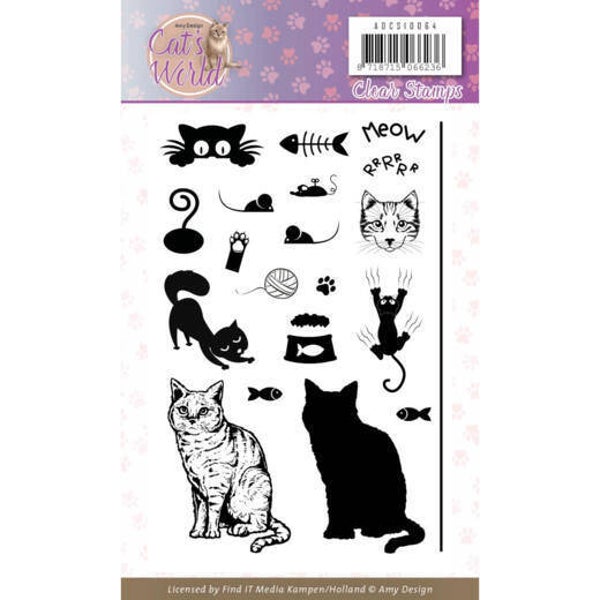 Clear Stamps - Amy Design - Cats World 