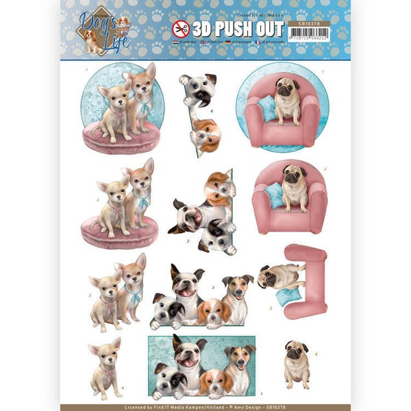 3D Pushout - Amy Design - Dog's Life - All kind of Dogs 
