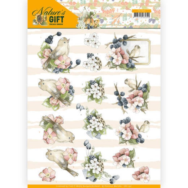 3D knipvel - Precious Marieke - Nature's Gift - Blue Gift 