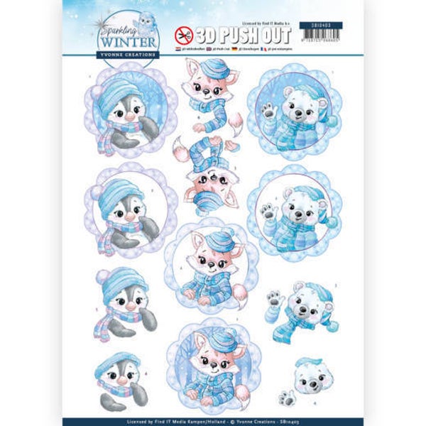 3D Pushout - Yvonne Creations - Sparkling Winter - Winter Friends 