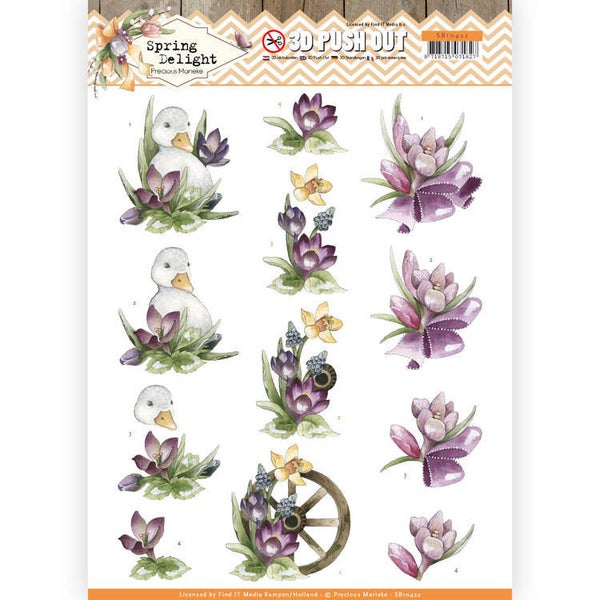 3D cutting sheet - Precious Marieke - Spring Delight - Purple Crocus 