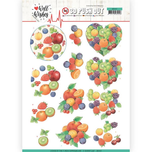 3D Pushout - Jeanine's Art - Well Wishes - Fruits 