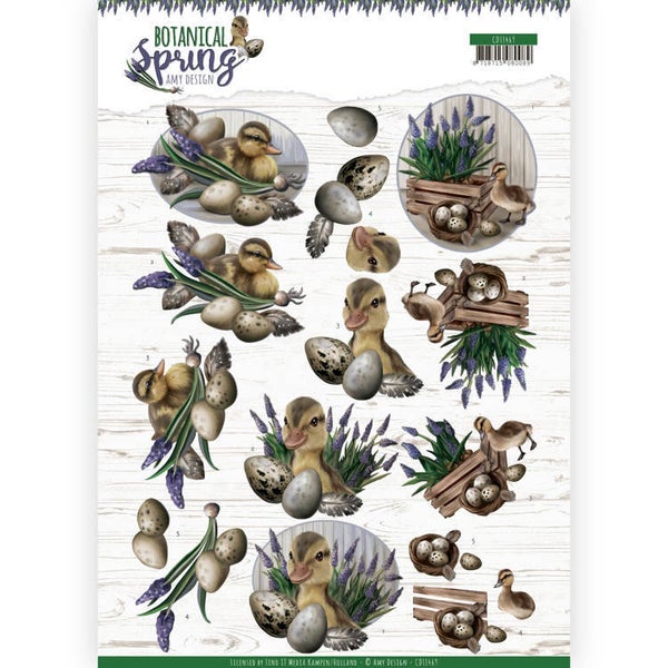 3D cutting sheet - Amy Design - Botanical Spring - Happy Ducks 