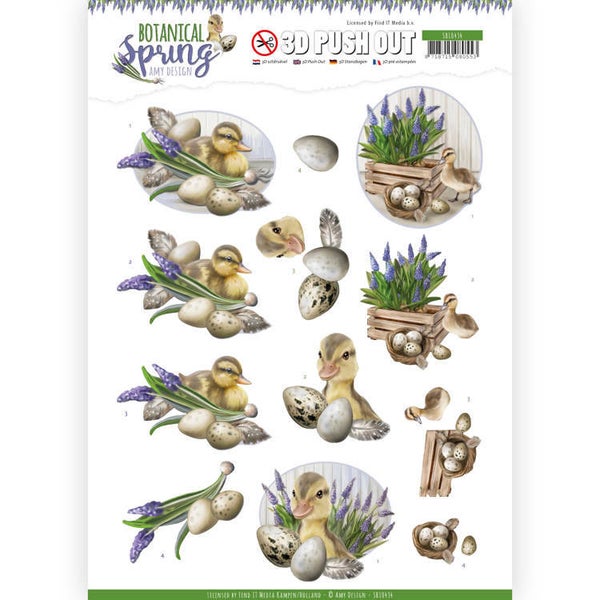 3D Pushout - Amy Design - Botanical Spring - Happy Ducks 