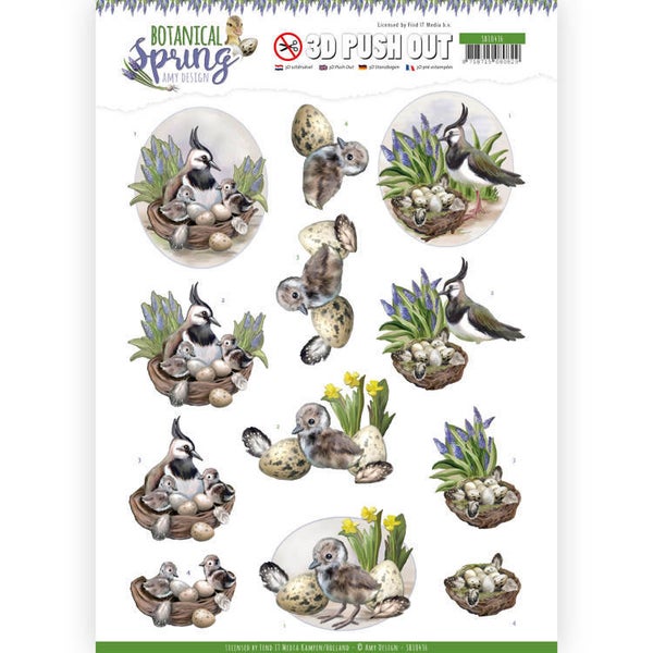 3D Pushout - Amy Design - Botanical Spring - Lapwing 