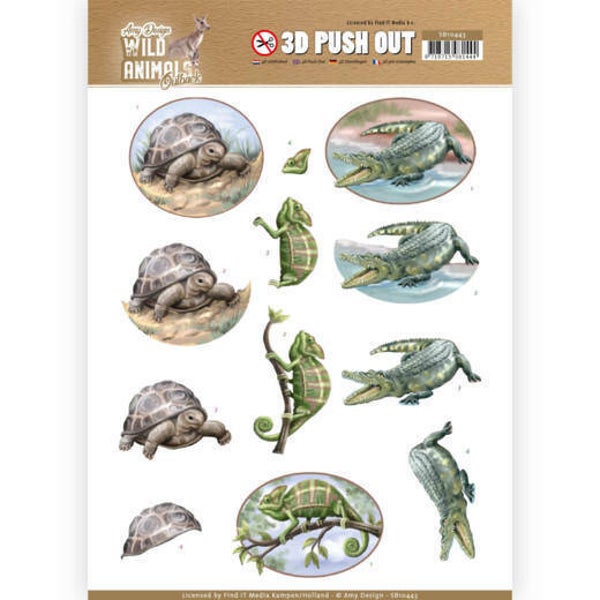 3D Pushout - Amy Design - Wild Animals Outback - Reptiles 