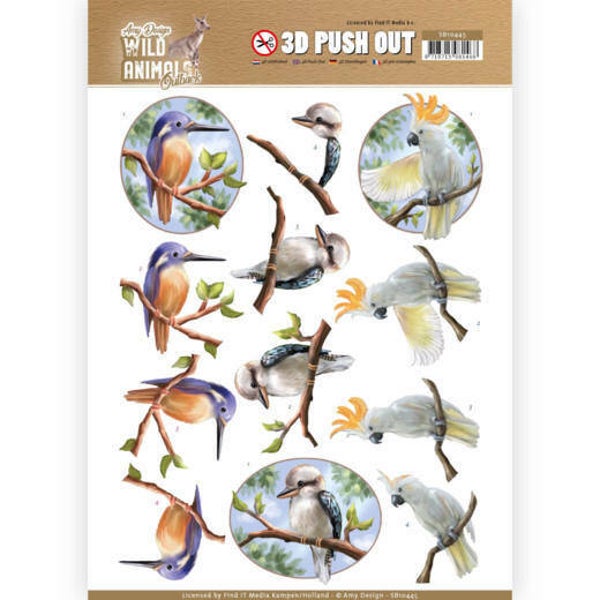 3D Pushout - Amy Design - Wild Animals Outback - Parrot 