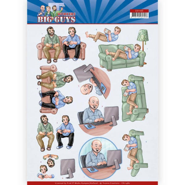 3D Cutting sheet - Yvonne Creations - Big Guys - Workers - Gaming 