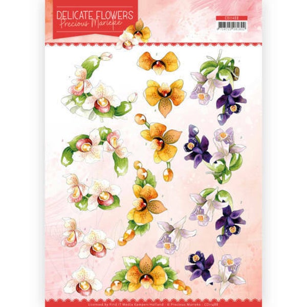 3D Cutting sheet - Precious Marieke - Delicate Flowers - Orchid 