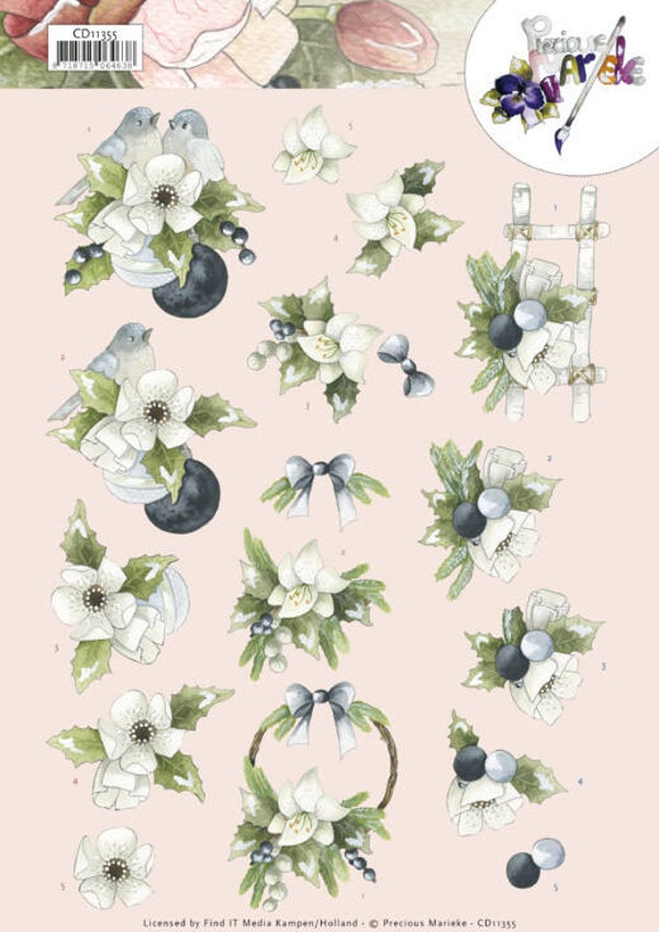 3D Cutting Sheet - Precious Marieke - Blueberry Christmas