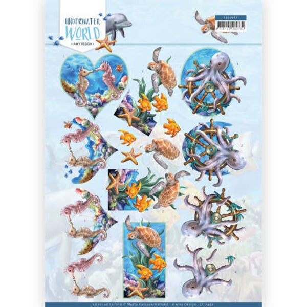 3D Cutting Sheet - Amy Design - Underwater World - Sea Animals