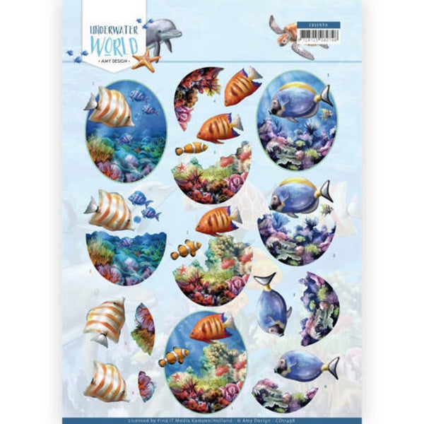 3D Cutting Sheet - Amy Design - Underwater World - Saltwater Fish 