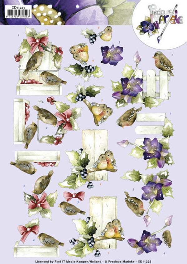3D Cutting Sheet - Precious Marieke - Winter Birds