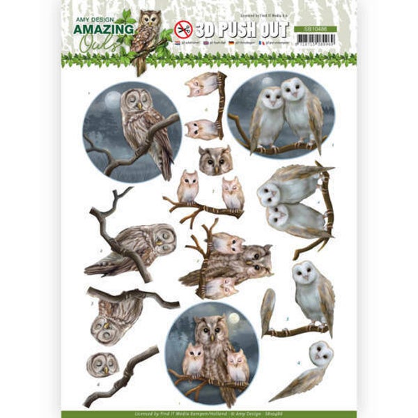 3D Cutting Sheet - Amy Design - Amazing Owls - Night Owls