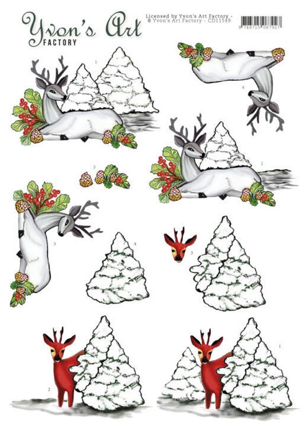 3D Cutting Sheet - Yvon's Art - Deer