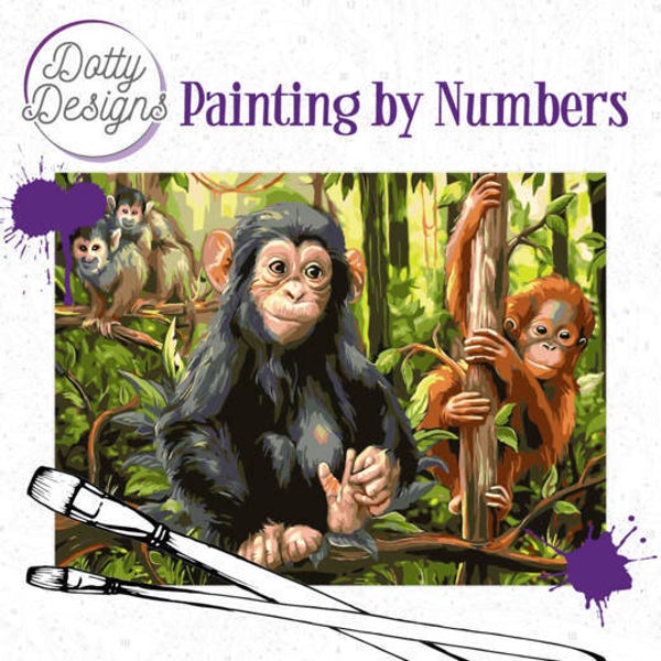 Dotty Designs Painting by Numbers - Monkeys Dotty Designs