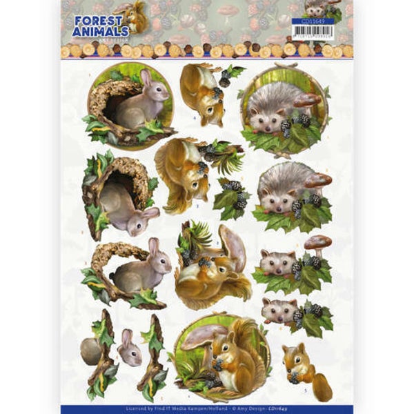 3D cutting sheet - Amy Design Forest Animals - Rabbit