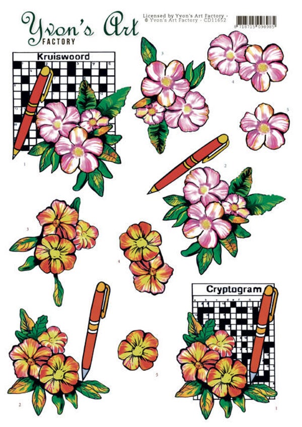 3D Cutting Sheet - Yvon's Art - Crossword Puzzle