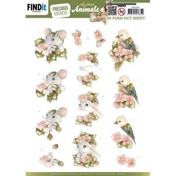 3D Push out - Precious Marieke - All About Animals - All About Pink